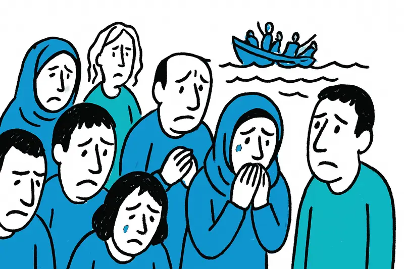 Rescue and search operation at sea near Mallorca with small boats and emergency personnel