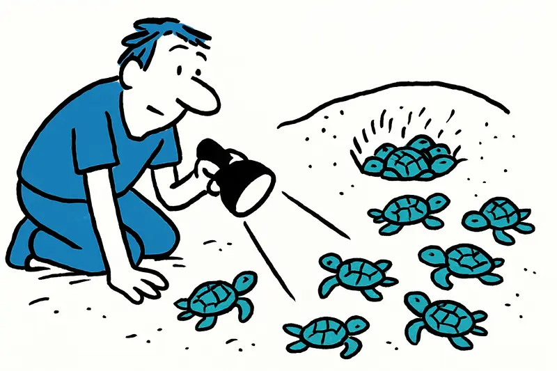 62 Schildkrötenbabys schlüpfen am Strand von Palma – Freiwillige wachen die Nacht