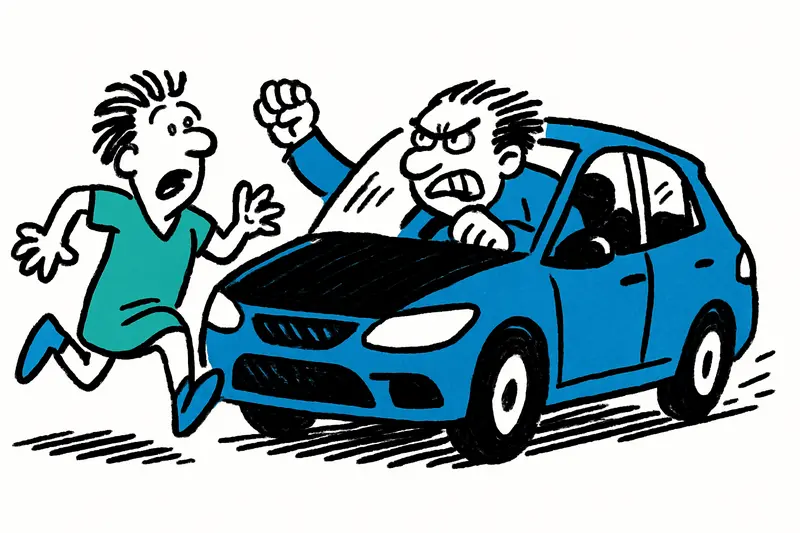 Aggressive Driver in Bendinat: Three Impacts, Attempted Run-Over, and Escape