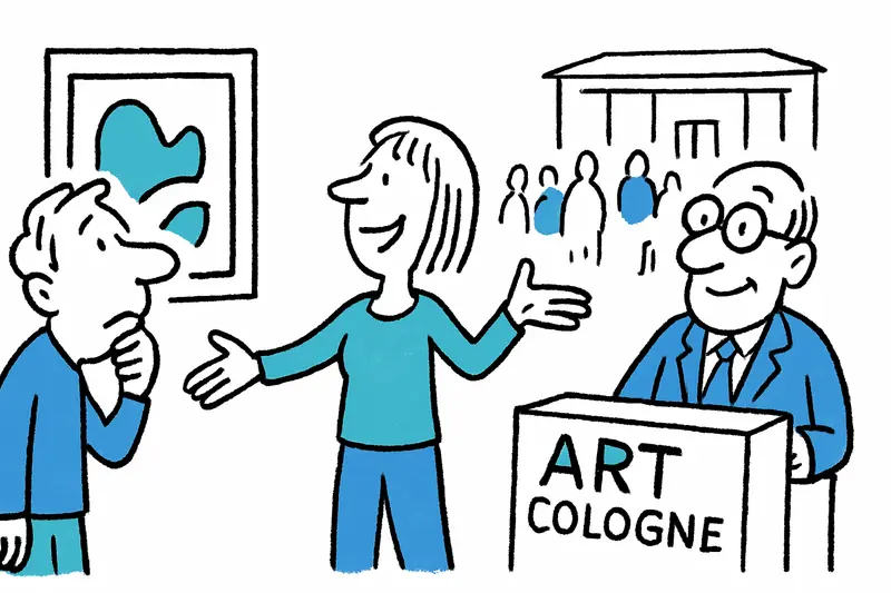 Ausstellungshalle des Kongresspalasts in Palma mit Galerieständen und Besuchern bei der Art Cologne