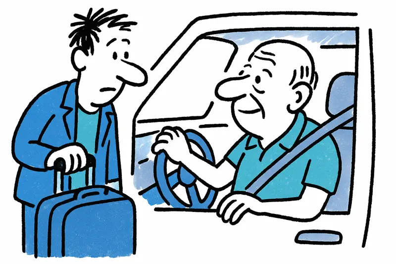 Hombre de 75 años, ex corresponsal alemán, sentado en un coche en Montreal.