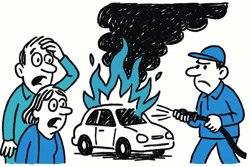 Auto geht auf Palmas Paseo Marítimo in Flammen auf – dichter Rauch und Umleitungen
