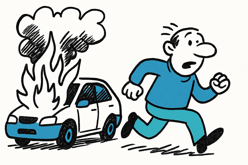 Auto fängt Feuer in Sóller: Fahrer entkommt unverletzt