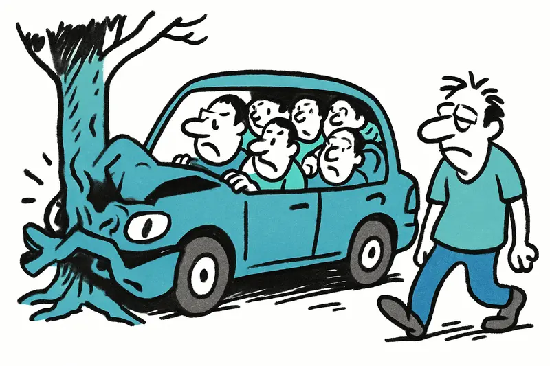 Auto prallt gegen Baum bei Génova: Sechs Verletzte, Fahrer stand unter Einfluss