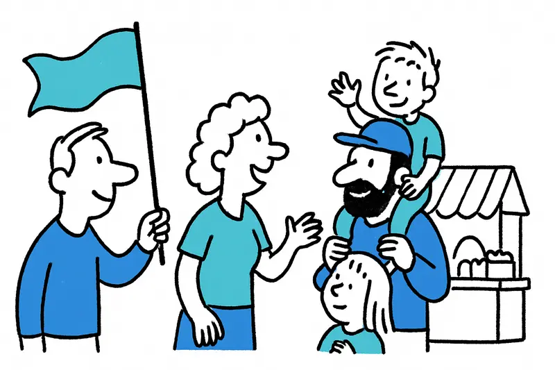 Crowds browsing stalls and family activities at Palma’s Parc Sa Feixina market during Balearentag celebrations.