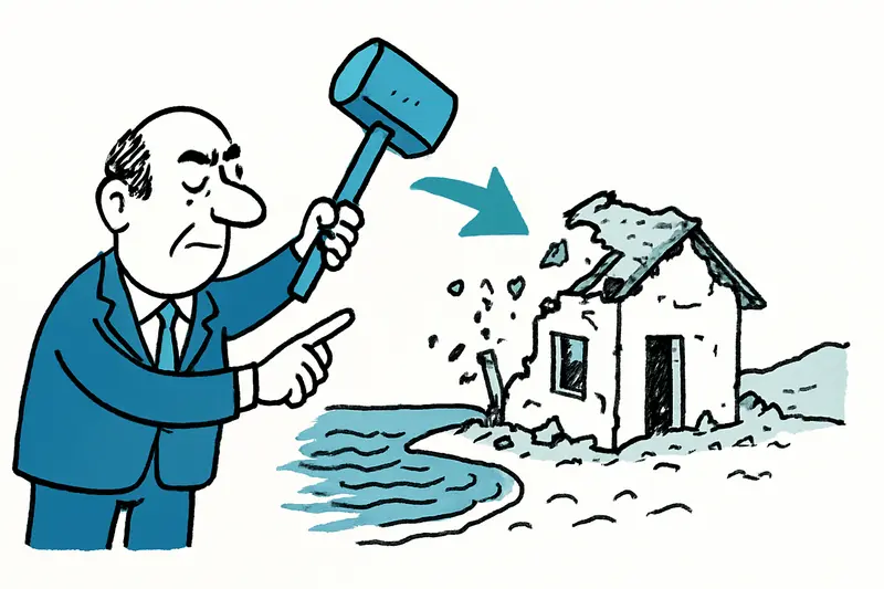 Cala Oli en Bendinat con franja costera recuperada tras demolición de un edificio ruinoso.