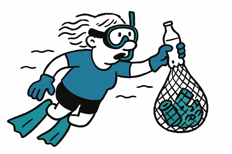 Zeit zum Saubermachen: Eine deutsche Apnoe-Taucherin sammelt Plastik vor Mallorcas Küsten