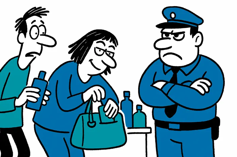 Duty‑free counter displaying perfume bottles at Son Sant Joan (Palma) airport.