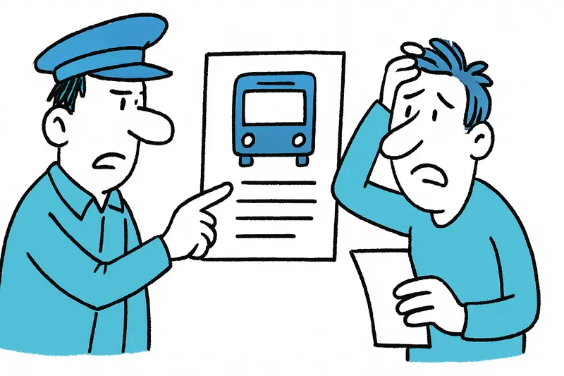 EMT bus stop in Palma with waiting passengers and suitcases