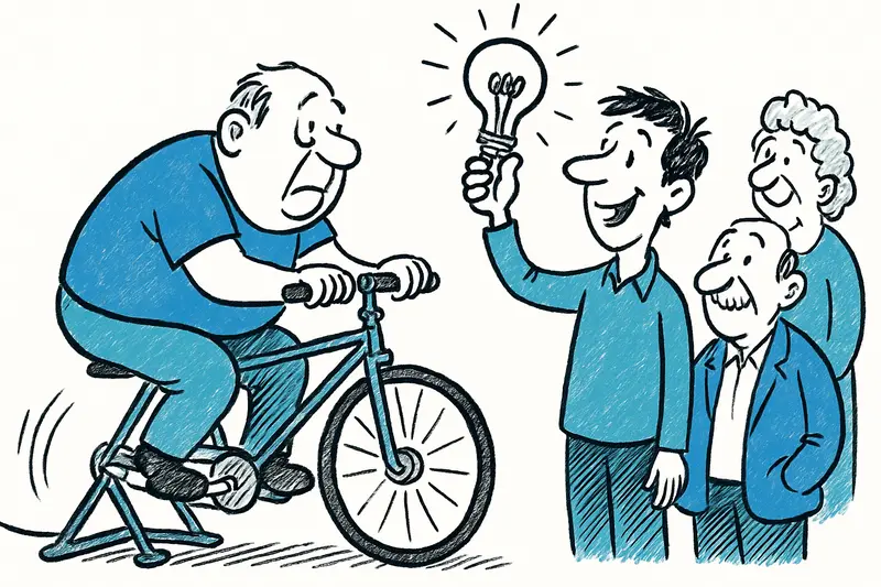 Niños pedaleando para generar electricidad y vecinos participando en talleres sobre bosques y gestión del agua.