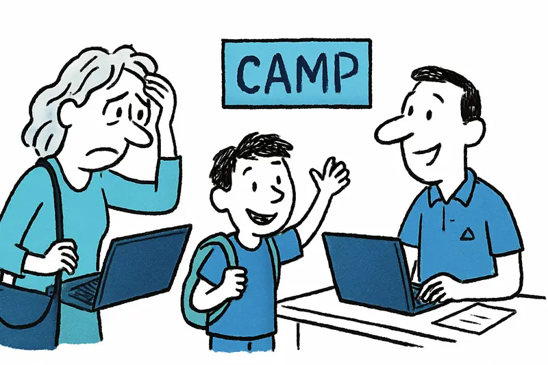 Niños y monitores realizando actividades deportivas en un campamento de verano en Palma