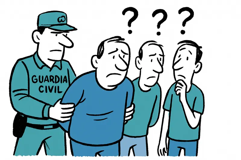 Tres detenidos escoltados por la Guardia Civil frente al juzgado de Palma tras presunta extorsión