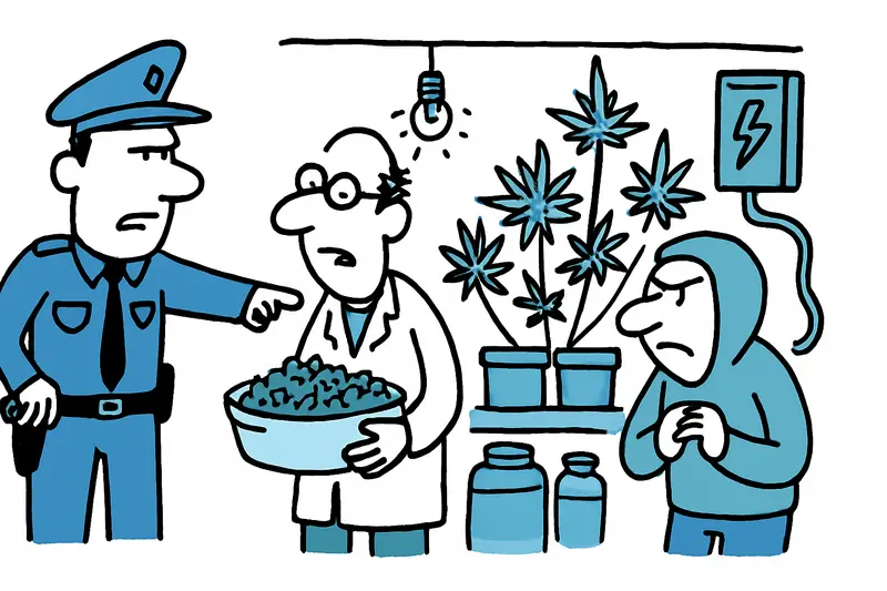 Beschlagnahmte Haschischblüten und Indoor-Pflanzen aus Labor in Marratxí vor Guardia-Civil-Einsatz.