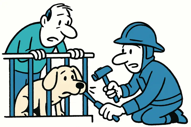 Hund in Marratxí aus Balkonstreben befreit – Inca-Feuerwehr im Einsatz