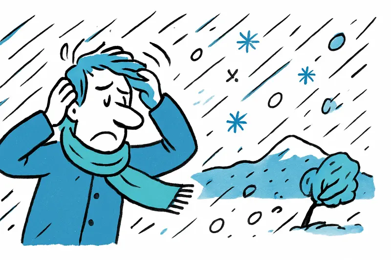 Storm clouds and heavy rain over the Serra de Tramuntana with rough sea and coastal gusts