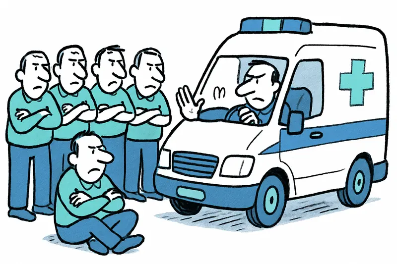 Rettungsdienstfahrer protestieren gegen neue schwere Krankenwagen in Mallorca.