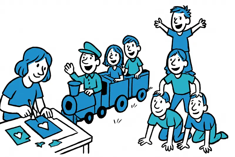 Children's Day at Palma's Parc de Sa Riera: Crafts, Mini-Train and Human Pyramids