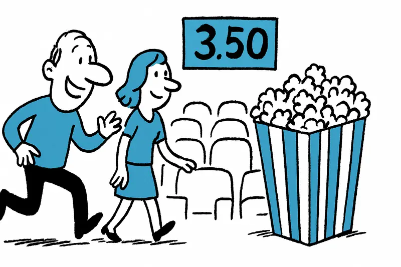 Personas en una sala de cine en Mallorca durante la Fiesta del Cine, entradas a 3,50 € y ambiente animado.