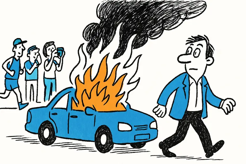 Lauter Knall, dann Flammen: Auto brennt auf dem Paseo Marítimo in Palma aus