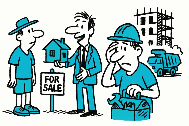 Vecinos en una calle residencial de Mallorca entre viviendas y negocios turísticos, mostrando la tensión por la vivienda.