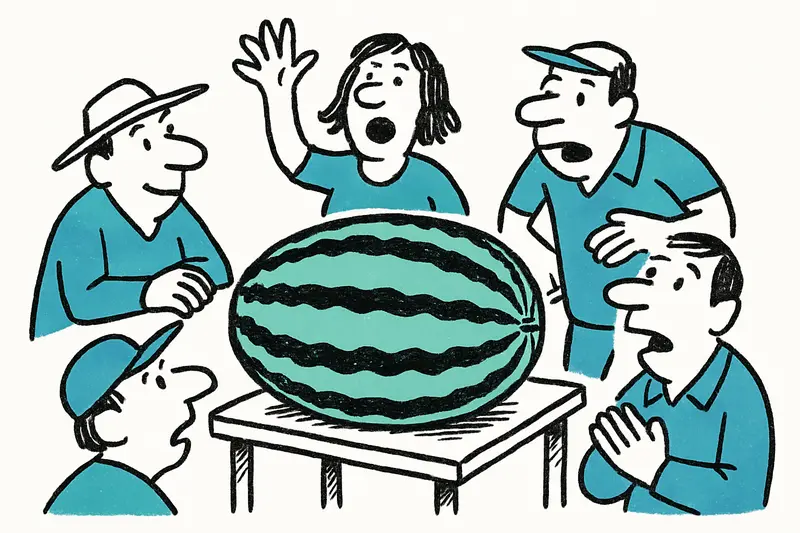 Melonenfest in Vilafranca: 20,28‑Kilo-Melone stiehlt allen die Show