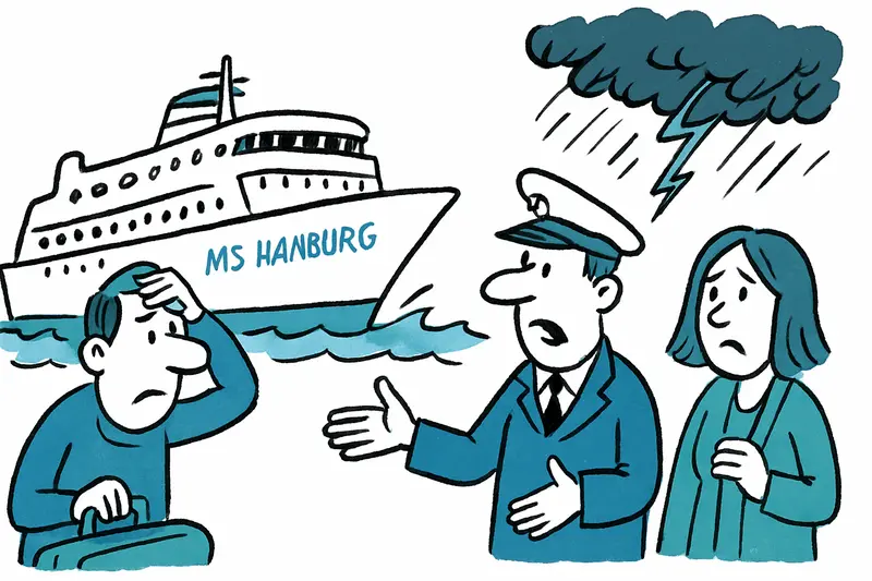 MS Hamburg startet nicht in Hamburg: Sturm in der Biskaya zügelt Reisepläne