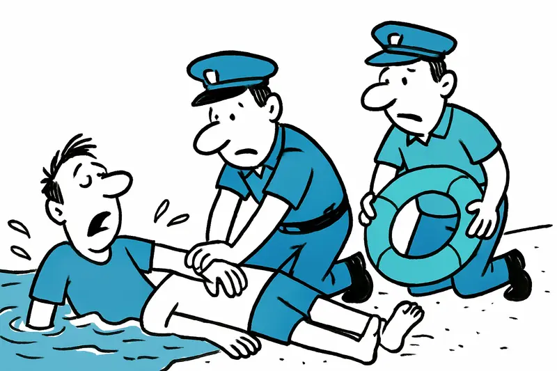 Llucmajor: Two trainee officers save German tourist at sea