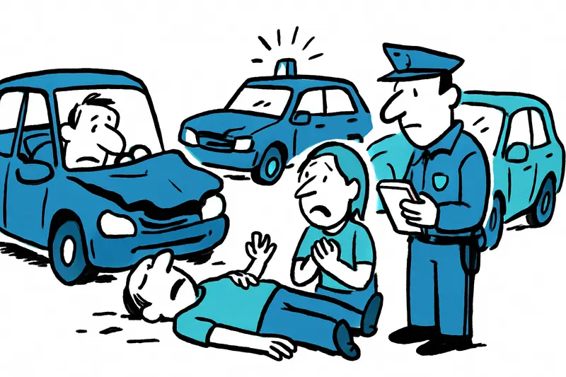 Damaged cars after a night-time head-on collision on the MA-3460 near Alcúdia