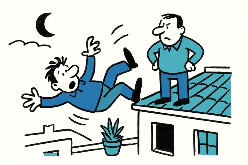 Tejados y patio interior de S'Illot de noche, escena relacionada con investigación policial