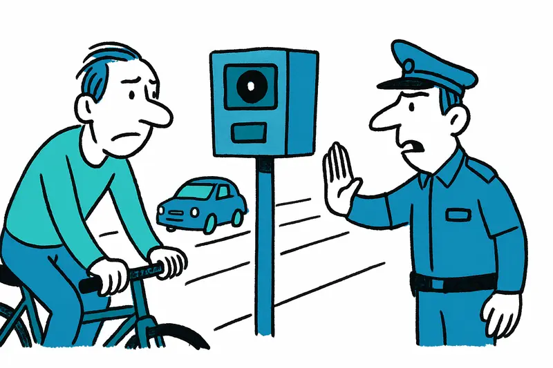 Speed camera on Avenida Adolfo Suárez near Palma cathedral