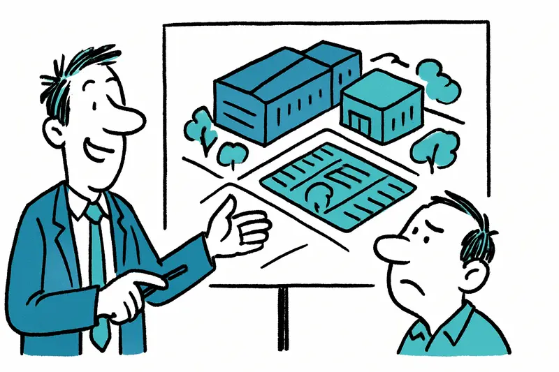 Illustration of the proposed Palma exhibition center with multiple halls, auditorium and parking facilities