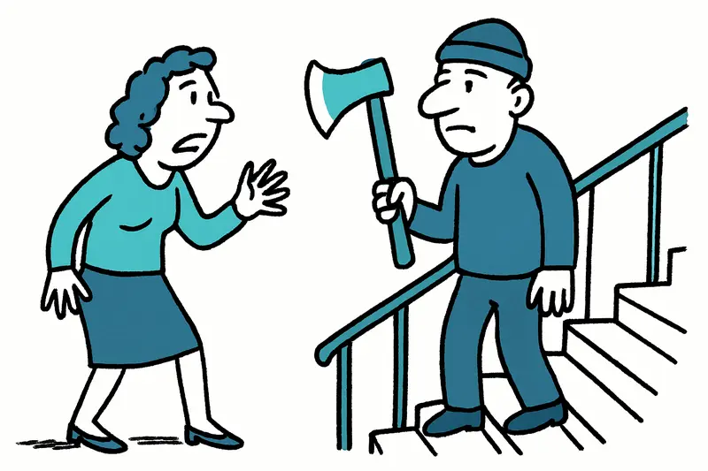 Dimly lit stairwell inside a Palma apartment building