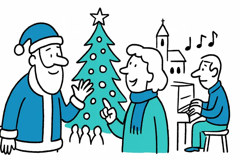 Festive lights and market stalls on Passeig del Born in Palma at dusk