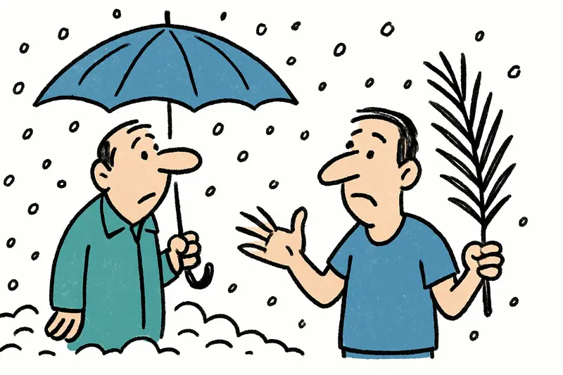 Serra de Tramuntana mountains dusted with fresh snow under gray skies, Palm Sunday winter scene in Mallorca.