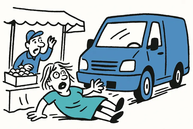 Drama at Pere-Garau Market: Delivery Van Strikes Pedestrian