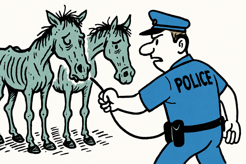 Mallorcas Polizei rettet zwei verwahrloste Pferde