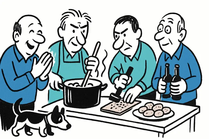 Pottkieker: Männerkochen im Pfarrhaus von Arenal