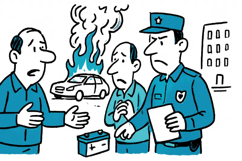 Rauch in Tiefgarage nach brennendem Hybridwagen; Guardia Civil untersucht mögliche Brandstiftung, Wohnblock evakuiert.