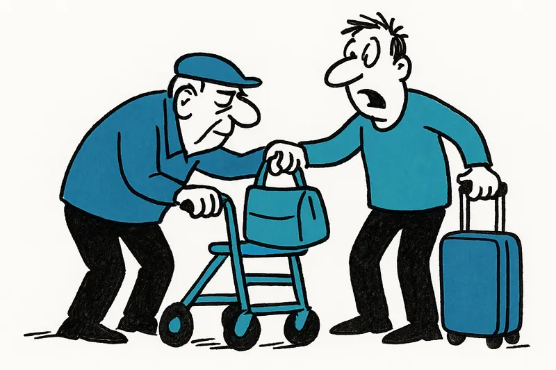Mit Rollator und falscher Ruhe: Rentner am Flughafen als Taschendieb festgenommen