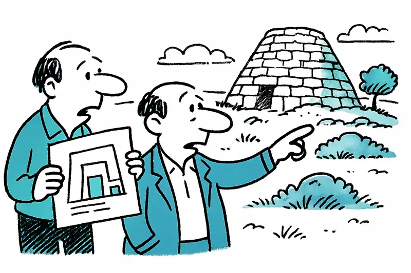 Neues Ruinenzentrum s'Illot in Sant Llorenç: Restaurant, Brücke und Blick