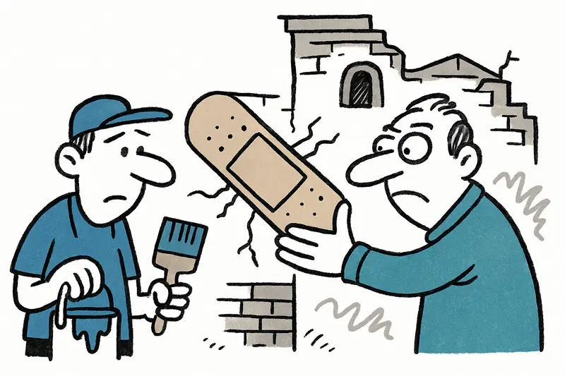 Fachada del antiguo matadero S'Escorxador en Palma, con señales de abandono.