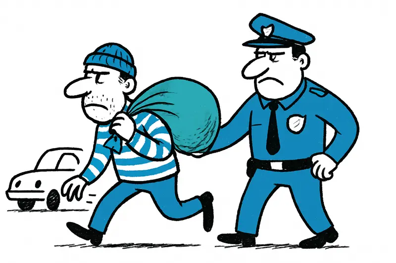 Polizeibeamte bei der Festnahme eines Mannes auf einer Straße in Palma de Mallorca