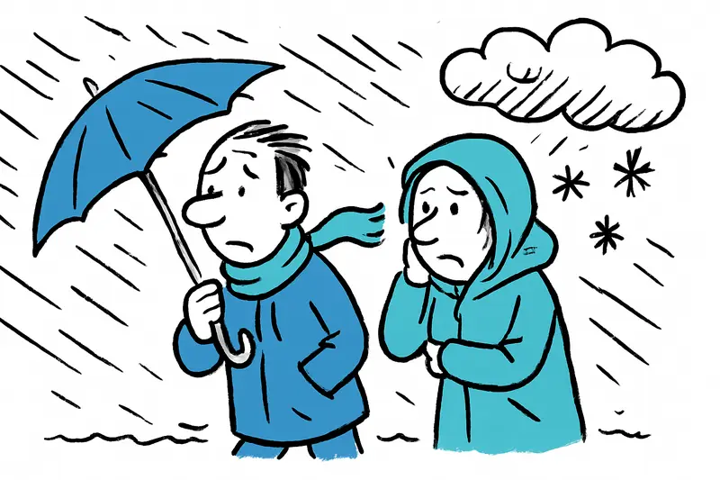 Mallorca coastline with dark clouds and rough sea ahead of a storm