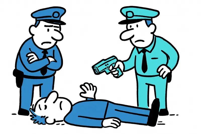 Polizeieinsatz am Tatort in Coll d’en Rabassa mit Absperrband und Einsatzfahrzeug.