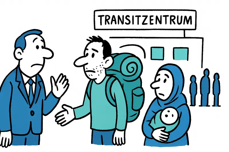 New transit center at Palma ferry port, exterior view showing its entrance and nearby ferry dock.