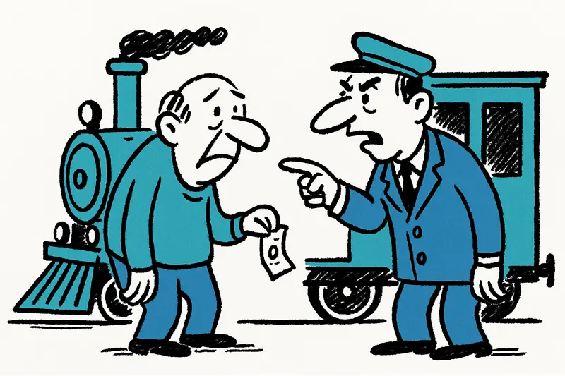 Historic red Tren de Sóller heritage train on tracks passing through Mallorca hills under a blue sky