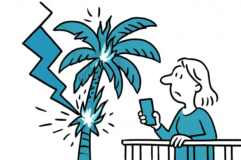 Lightning strikes palm on Ibiza: Are we really prepared for autumn storms?