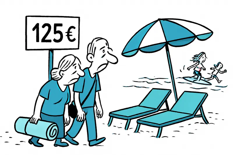 125 euros for two sunbeds: When beach comfort displaces the commons