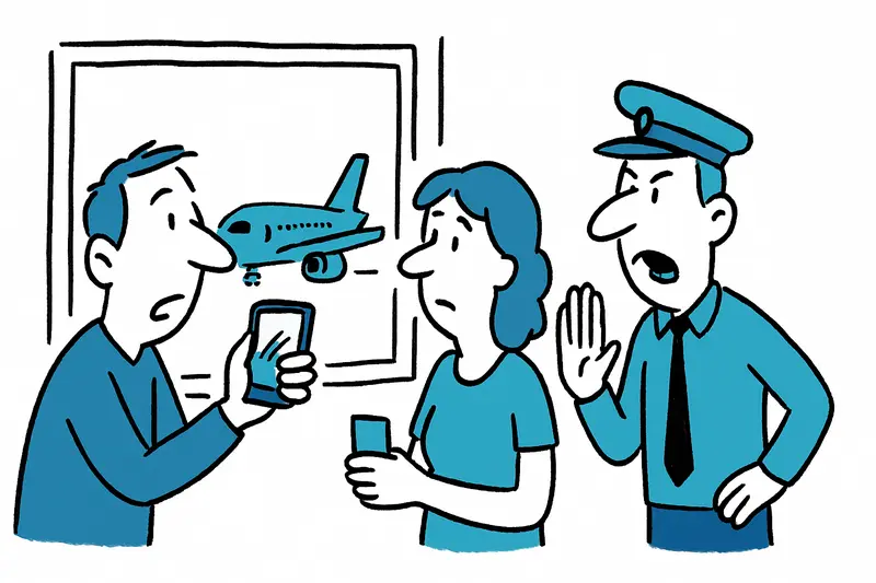 Filmen am Gate und im Flugzeug: Warum die Regeln verwirren — und wer das entscheidet