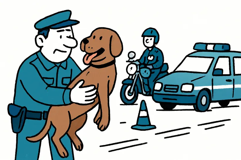 Dog caught on MA-19 near Llucmajor — Police take animal into custody